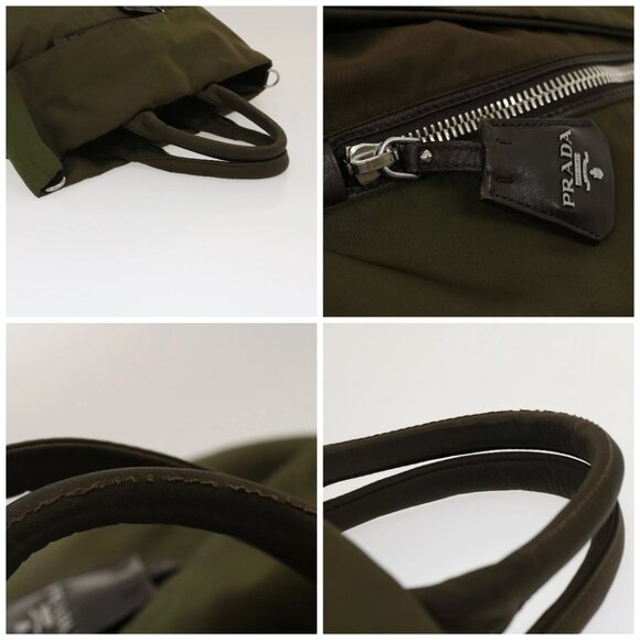 PRADA Hand Bag Nylon 2way Khaki Auth fm1303 - Picture 16 of 16